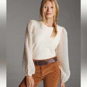 Maeve textured sleeve top